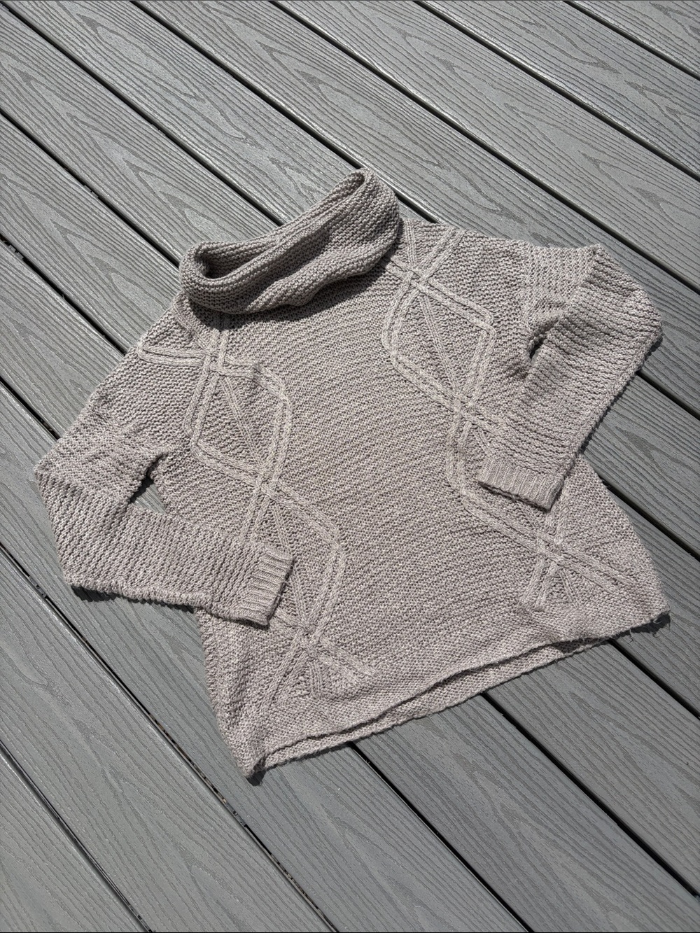 ❄️ Gray Knit Cowl Neck Sweater